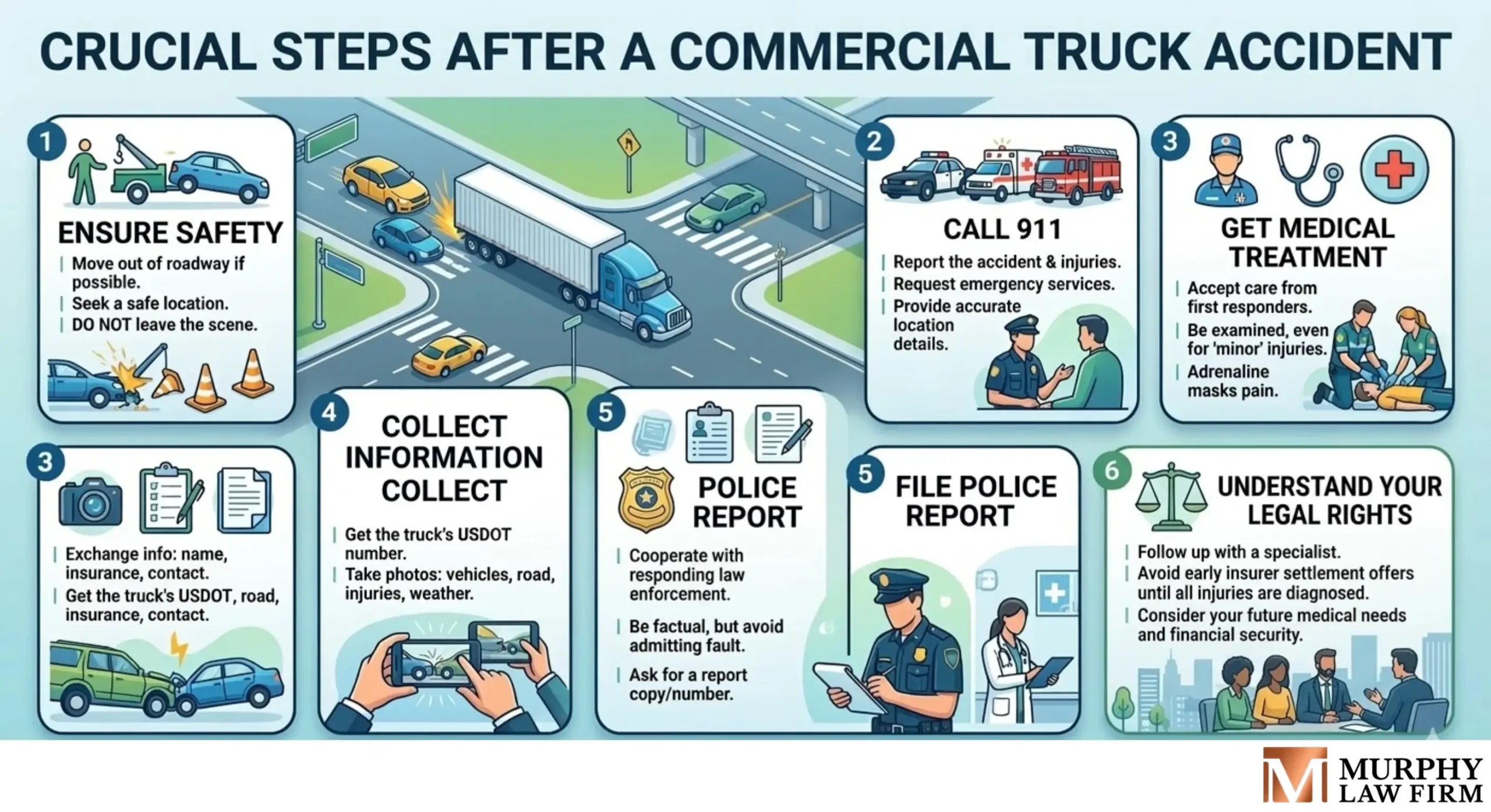 Pasos a seguir después de un accidente de camión